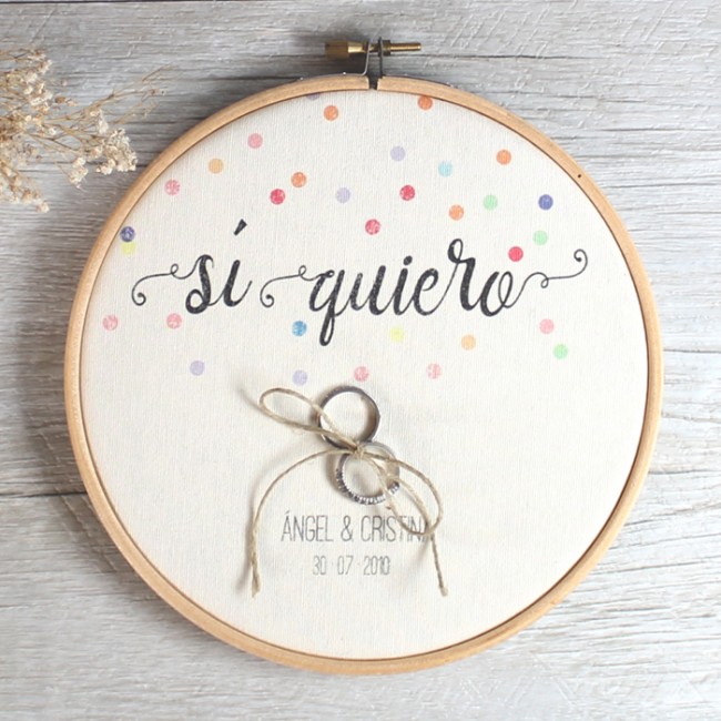 Bastidor porta alianzas sí quiero: Magia y detalles