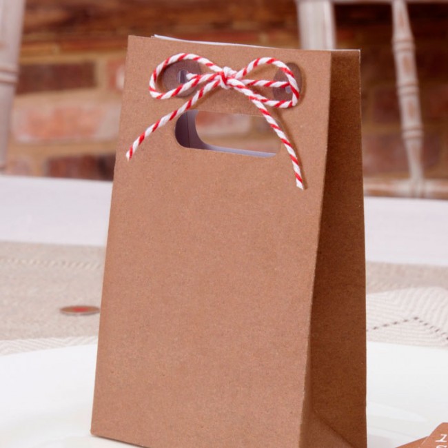 Minibolsita Kraft con cinta roja y blanca