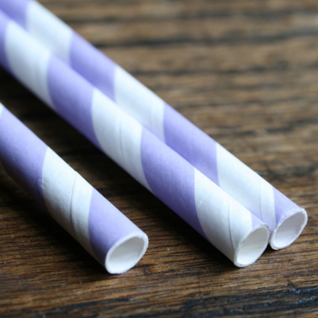 Cañitas rayas lila 25 uds.: Detalles Candy Bar