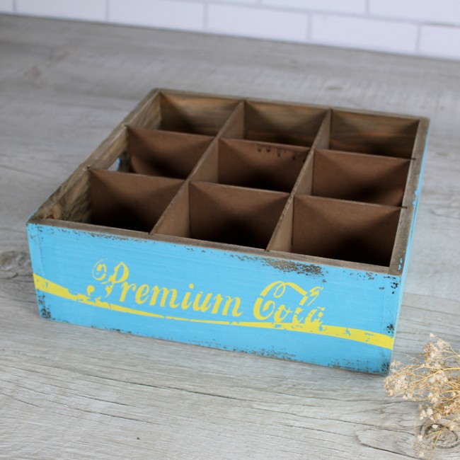 Caja vintage cola: Detalles originales