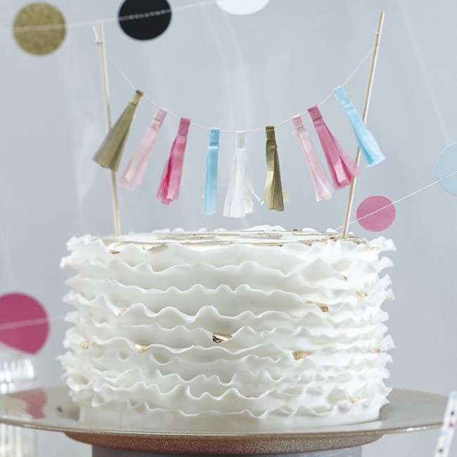 Cake Topper guirnalda tiras de papel: Detalles originales