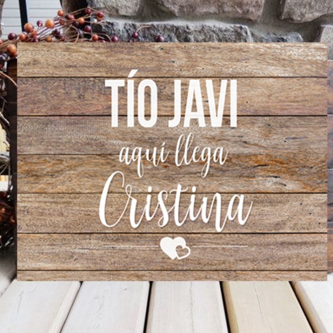 Cartel aquí llega la novia personalizado: Decoración y detalles