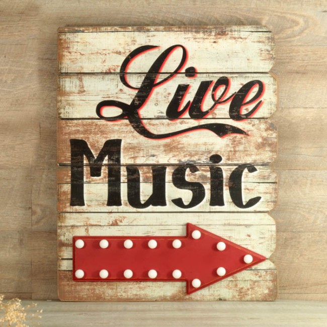 Cartel luminoso Live Music (66x54): Carteles originales