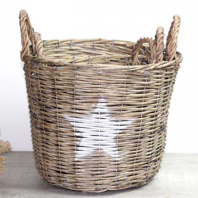 Cesta mimbre estrella: Detalles boda