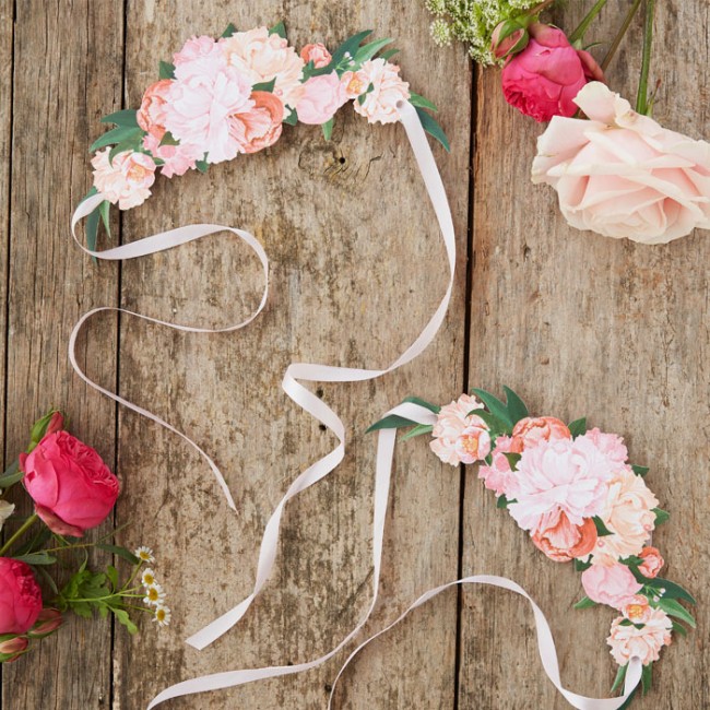 Tiara floral de papel