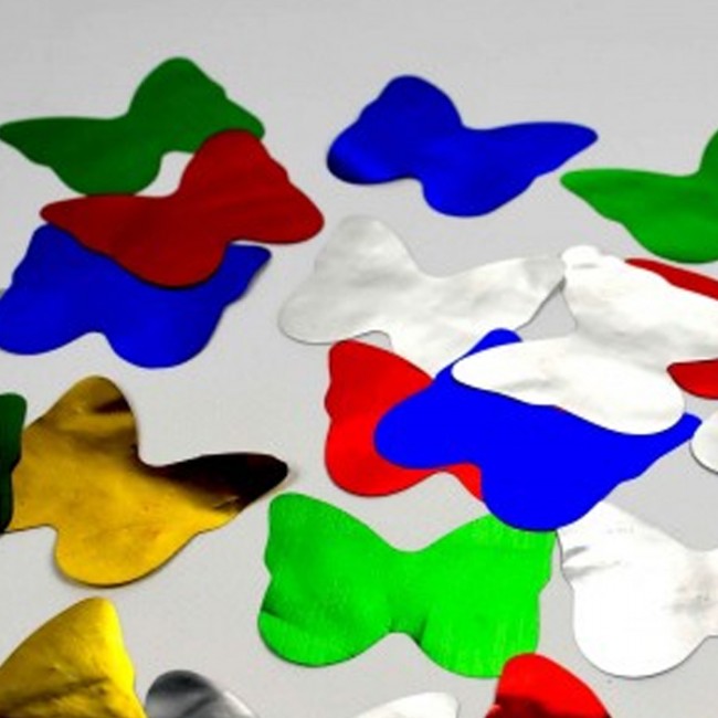Caja de Confetti mariposas metalizado 1 Kg 5,5cm (varios colores disponibles)